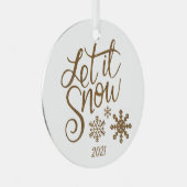 雪にクリスマスの飾りを付ける メタルオーナメント (正面右)