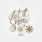 雪にクリスマスの飾りを付ける メタルオーナメント (裏面)