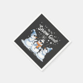 雪に上がる良いおもしろい雪だるまクリスマス スタンダードカクテルナプキン (角)