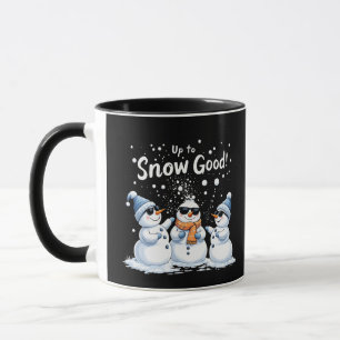 雪に上がる良いおもしろい雪だるまクリスマス マグカップ