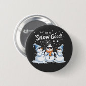 雪に上がる良いおもしろい雪だるまクリスマス 缶バッジ (正面&裏面)