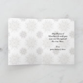 雪に人形をビクトリアン持つヴィンテージクリスマスガール シーズンカード (内部)