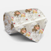 雪に人形をビクトリアン持つヴィンテージクリスマスガール ネクタイ (ロール)