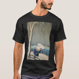 雪に傘、古邨傘の入った雪、小村、浮世絵 Tシャツ