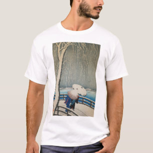 雪に傘、古邨傘の入った雪、小村、浮世絵 Tシャツ