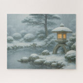 雪に包まれた静寂の庭園|Silent Garden Covered in Snow ジグソーパズル (横)