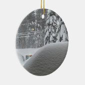 雪に囲まれた セラミックオーナメント (右)