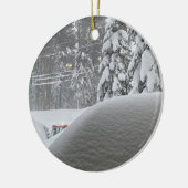 雪に囲まれた セラミックオーナメント (左)