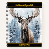 雪に威厳のある覆われた森の中で誇らしげに立ち尽くす ノートブック (正面)