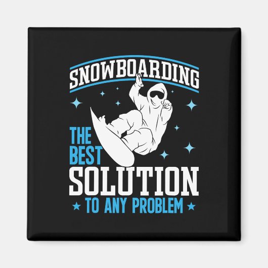 雪に対する最高の解決のスノーボード マグネット (正面)