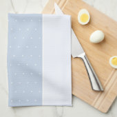 雪に小さな冬の木の氷の青い水玉模様 キッチンタオル (四つ折り)
