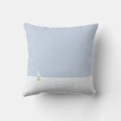 雪に小さな冬の木の氷の青い水玉模様 クッション (裏面)