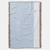 雪に小さな冬の木の氷の青い水玉模様 スローブランケット (正面縦)