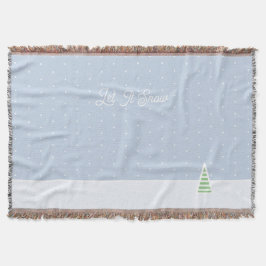雪に小さな冬の木の氷の青い水玉模様 スローブランケット