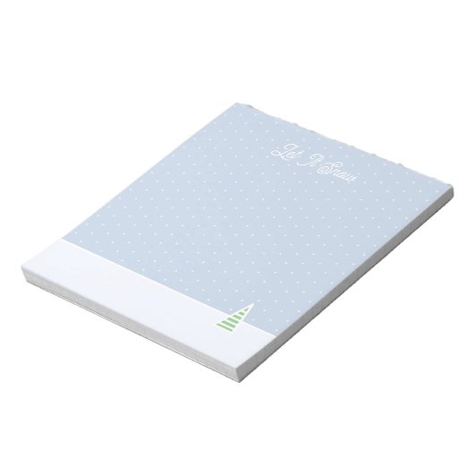 雪に小さな冬の木の氷の青い水玉模様 ノートパッド (回転)