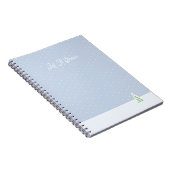 雪に小さな冬の木の氷の青い水玉模様 ノートブック (右側)