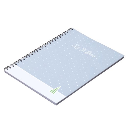 雪に小さな冬の木の氷の青い水玉模様 ノートブック (左側)