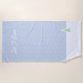 雪に小さな冬の木の氷の青い水玉模様 ビーチタオル