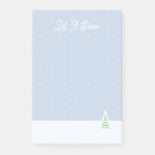 雪に小さな冬の木の氷の青い水玉模様 ポストイット (正面)