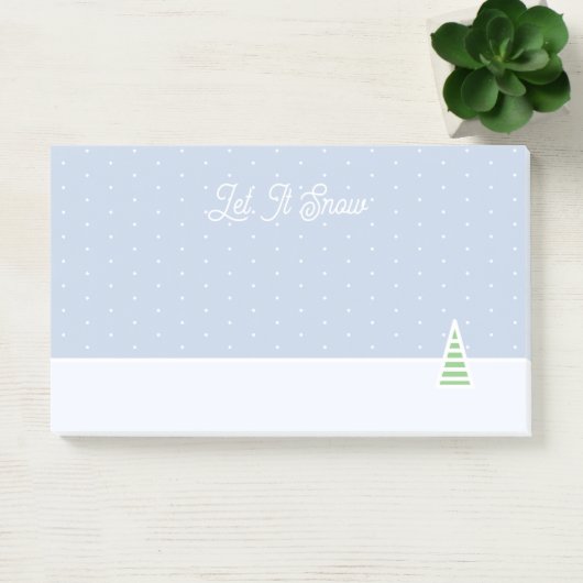 雪に小さな冬の木の氷の青い水玉模様 ポストイット (オフィス)