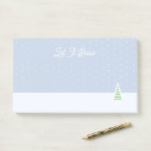 雪に小さな冬の木の氷の青い水玉模様 ポストイット (デスク)