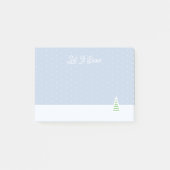 雪に小さな冬の木の氷の青い水玉模様 ポストイット (正面)