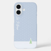 雪に小さな冬の木の氷の青い水玉模様 Case-Mate iPhoneケース (裏面)