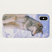 雪に座るタインバーウルフ、タイセイハイイロオオカミ Case-Mate iPhoneケース (裏面(横))