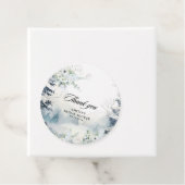 雪に恋するダスティーブルーの冬のブライダルシャワー フェイバータグ (インサイチュ)