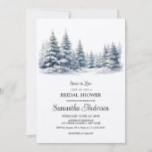 雪に恋する冬の松林 ブライダルシャワー 招待状 (正面)