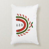 雪に染まるクリスマスレインボー アクセントクッション (正面(垂直))