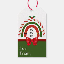 雪に染まるクリスマスレインボー ギフトタグ