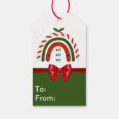 雪に染まるクリスマスレインボー ギフトタグ (裏面)