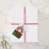 雪に染まるクリスマスレインボー ギフトタグ (より糸付き)