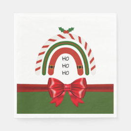 雪に染まるクリスマスレインボー スタンダードランチョンナプキン