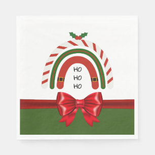 雪に染まるクリスマスレインボー スタンダードランチョンナプキン