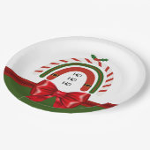 雪に染まるクリスマスレインボー ペーパープレート (アングル)