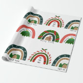 雪に染まるクリスマスレインボー ラッピングペーパー (アンロールド)