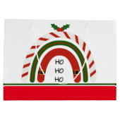 雪に染まるクリスマスレインボー ラージペーパーバッグ (裏面)