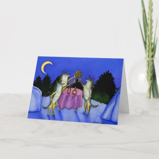 雪に棲む狼たち3匹 カード (正面)