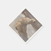 雪に横たわるホッキョクグマヴィンテージイラストレーション スタンダードカクテルナプキン (角)