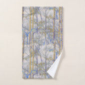 雪に樺の木林を持つ冬の風景 バスタオルセット (ハンドタオル)