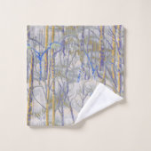 雪に樺の木林を持つ冬の風景 バスタオルセット (ウォッシュタオル)