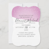 雪に満ちた山の冬の結婚式に2人 招待状 (裏面)