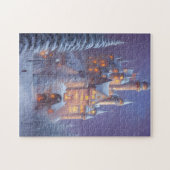 雪に照らされる美しい城 ジグソーパズル (横)