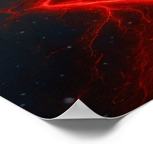 雪に燃えるオオカミファンタジーの動物 ポスター (角)