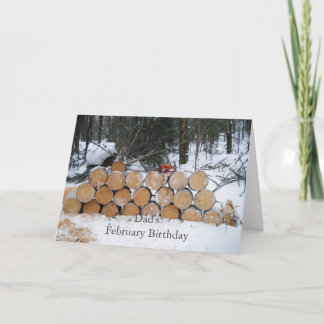雪に積もった切丸太の山 カード