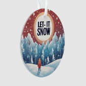 雪に美しいヴィンテージ オーナメント (正面)