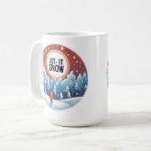 雪に美しいヴィンテージ コーヒーマグカップ (正面左)