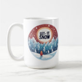 雪に美しいヴィンテージ コーヒーマグカップ (左)